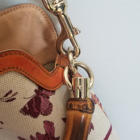 Gucci Multicolor Floral Canvas and Leather Peggy Bamboo Hobo - Picture 12 of 13